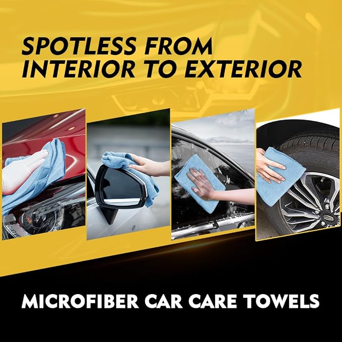 HOMEXCEL Blue Microfiber Cleaning Cloth 150 Pack, 12.5 x 12.5 inch Microfiber Towels for Cars, Ultra Absorbent Car Washing Cloth Cleaning Rags for Car Kitchen Window