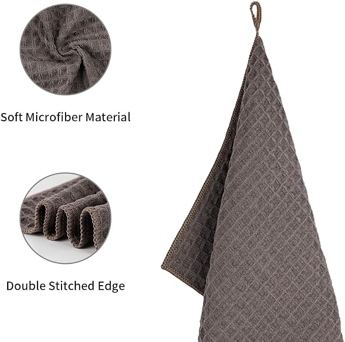 watchget 6 Pack Microfiber Espresso Barista Cleaning Towels, Light Brown | Professional 12"x12" Lint-free Rags; Highly Absorbent Cleaning Towels for Espresso Steam Wands & Coffee Bar Counters