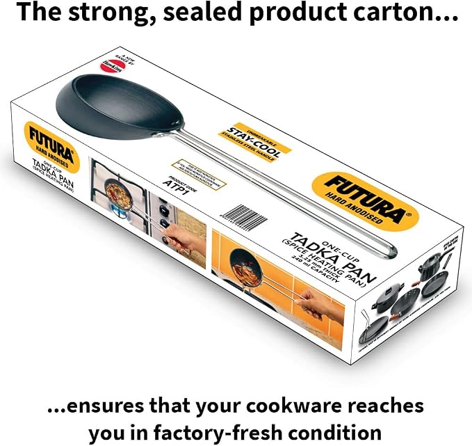 FUTURA Anodised Heating Pan, 1 Cup, Black