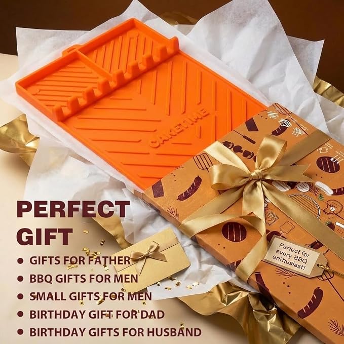 CAKETIME Silicone Grill Mats for Black Stone Griddle Accessories Baking Cooking Kitchen BBQ Durable Indoor Decor Oven Dish Drying Mats Rack Smoker Chef Gadgets Summer Vacation Funny Gifts for Men