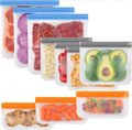 8 Pack Reusable Freezer Bags Dishwasher Safe, BPA FREE Reusable Food Storage Bags, Extra Thick Leakproof Silicon Bags for Marinate Meat, Cereal, Sandwich, Snack, Travel Item