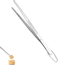 U-Taste Kitchen Cooking Tweezer, 18/8 Stainless Steel Tong, 8in/Pointed Tip | Food-Grade Metal Food Tong with Non-Slip Tips, Professional Chef Tweezers for Plating Serving Grilling Frying Cooking Baking
