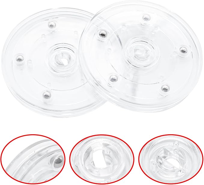 4Pcs Clear Acrylic Lazy Susan 5 Inch Turntable Organizer Bearings | Mini Lazy Susan, Small Lazy Susan Turntable, 360° Rotating Swivel Plate for Spice Rack, Cosmetic, Cake, Pantry, DIY Display