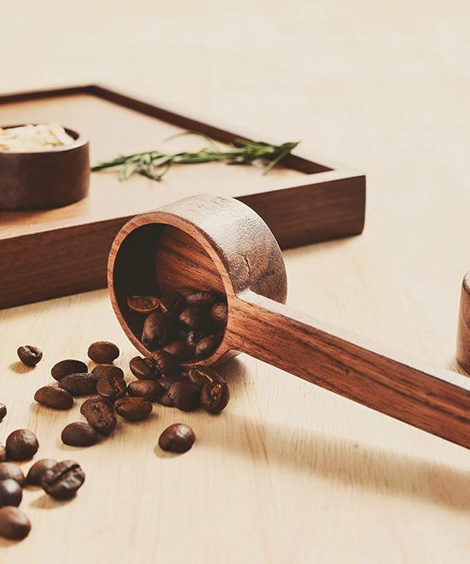 Wooden Scoops for Canisters, Coffee Scoop,Korean Style 6.61 inch Wooden Coffee Ground Spoon, Measuring for Ground Beans or tea, Soup Cooking Mixing Stirrer Kitchen Tools Utensils