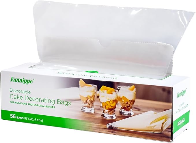 Disposable Piping Bags, 16 Inch Cake Decorating Bags, Anti-Burst Pastry Bags for Cakes and Cookies, Pack of 56