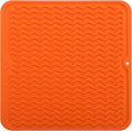 MicoYang Silicone Dish Drying Mat for Multiple Usage,Easy clean,Eco-friendly,Heat-resistant Silicone Mat for Kitchen Counter or Sink,Refrigerator or Drawer liner Orange M 12 inches x 12 inches