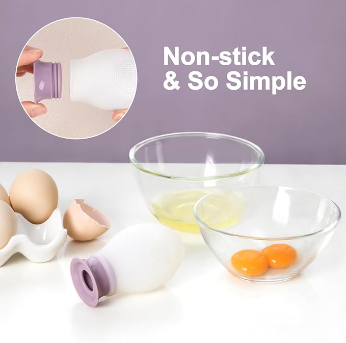 Egg Separator for Raw Eggs, Silicone Egg White Separator, Fun & Easy | Cute Egg Separator for Baking and Cooking, Silicone Squeeze & Release, Food-Grade, Practical Kitchen Gadget, Dishwasher Safe