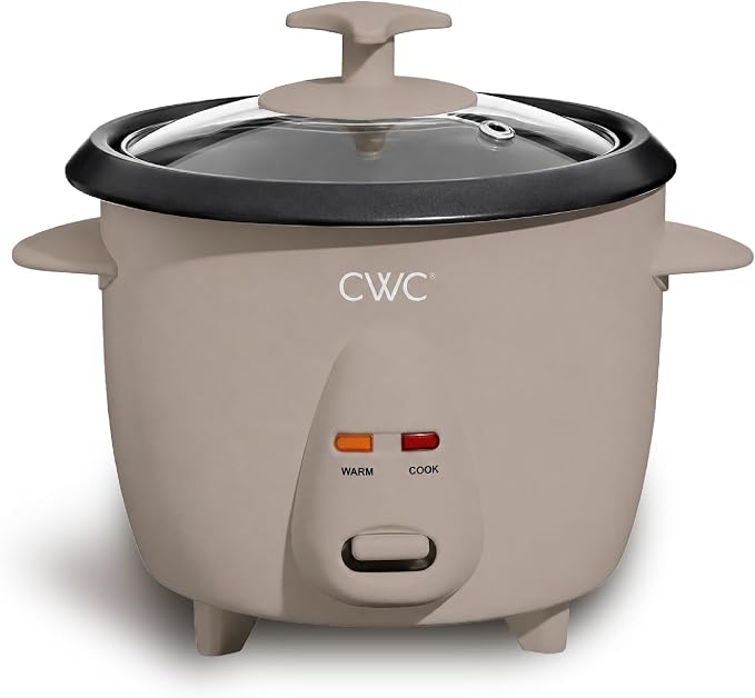 COOK WITH COLOR 6 Cup Rice Cooker 300W - Effortless Cooking and Perfectly, Cooks 3 Cups of Raw Rice for 6 Cups of Cooked Rice, Warm Grey