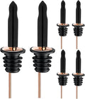 Pafusen 6 Pack Liquor Bottle Pourers, Liquor Pour Spout for Liquor Bottles, Stainless Steel Olive oil Dispenser Spout, Alcohol Pourer Dust Caps Long Covers, Rose Gold