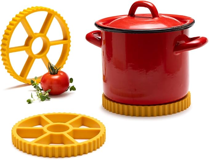 Fun Rotelle-Shaped Silicone Trivet/Hot Pads for Kitchen from a Series of Pasta-Inspired Kitchen Gadgets | Cool Hot Pads to Protect the Countertop | Original Kitchen Accessories | by Monkey Business