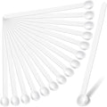 Honeydak 1/32 Teaspoon Micro Scoops 150 Milligram Mini Measuring Spoons Tiny Little Plastic Scoop for Measuring Cosmetics, Powders, Glitter and Seasoning(White, 16 Pieces)