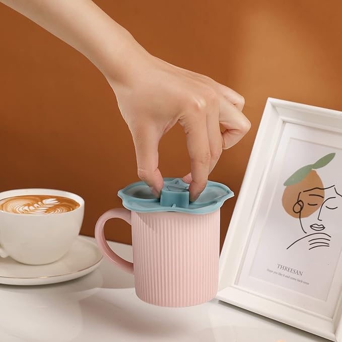 Petal Silicone Cup Covers (Set of 3), Multicolored Silicone,drink covers | Mug Covers for Mugs, Cups, Tea Pots,Flexible Mug Covers，Hot Cup Lids for Coffee & Tea