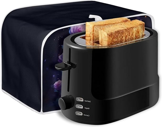 Toaster Cover 2 Slice Dustproof Toaster Bread Maker Cover Small Kitchen Appliance Fingerprint Protection Kitchen Decor, Butterfly Roses Blossom