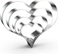 Heart Cookie Cutter Set Large/Small/Mini - 5 Inch, 4 Inch, 3 Inch, 2 Inch - 4 Piece Valentine's Heart Shaped Cookie Cutters Shapes Biscuit Molds for Baking - Stainless Steel