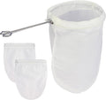 Fine Mesh Strainer, 3Pcs Cloth Strainer Bags with Steel Handle | Reusable Cotton Bags, Multipurpose Strainer Bags, Nut Milk Bags, Juice Strainer for Juicing, Coffee, Thai Tea