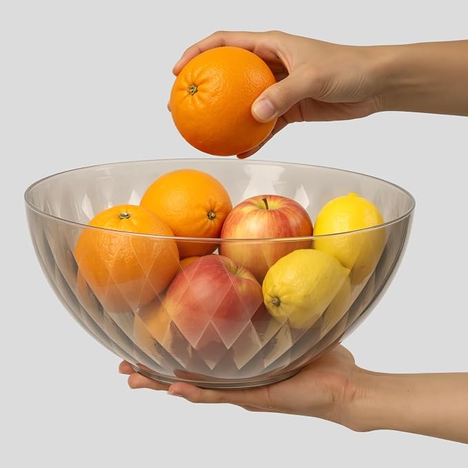 Plastic Mixing Bowls with Lids, 6 Piece Nesting Bowls Set for Kitchen | One-Press Lids, Meal Prep, Salad Mixing, Baking, Serving, Storing, Dishwasher & Microwave Safe, 5.3/3.2/1.9/1.2/ 0.6/0.3 QT