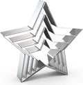 Pentagram Star Cookie Cutter Set Large - 5 Inch, 4 Inch, 3 Inch, 2 Inch - Geometric Cookie Cutters Shapes Molds - Stainless Steel