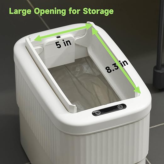 Sensor Bathroom Trash Can 2.5 Gallon,Kitchen,Office,RV,White | hanging,butterfly lid, narrow space,ABS Superior Quality,Touchless Automatic Trash Bin,,Motion Sensor Garbage Can