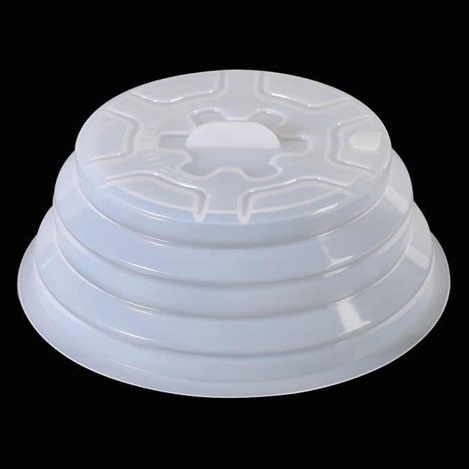 Silicone Microwave Plate Cover Collapsible, 11", White | Dishwasher Safe and BPA Free