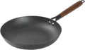 Babish 11 Inch Cast Iron Skillet with Wooden Handle, Pre-Seasoned Nonstick Pan with Honeycomb Textured Cooking Surface, Induction Oven Safe Skillet for Searing, Frying Eggs, Steak and Stir Fry
