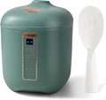 CHACEEF Rice Cooker 2 Cups Uncooked, 1.2L Portable Rice Cooker Small, Green | Smart Control, Non-Stick Pot, 24H Timer & Keep Warm, Multifunction for Soup, Oatmeal & Grain, Ideal for Dorm, Office & Travel