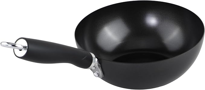 GoodCook Everyday Nonstick Wok, 8-Inch, Black, Carbon Steel Small Wok, High Wall Construction, Flat Base, Ergonomic Flame Guard Handle, Non-Stick Wok Pan for Stir Fry and Sautéing (Pack of 2)
