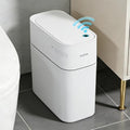 JUDRDO 3.5 Gal Slim Touchless Bathroom Trash Can, Automatic Diaper Pail | Motion sensor opening, automatic liner suction, slim profile for bathrooms, bedrooms, offices, kitchens and nurseries