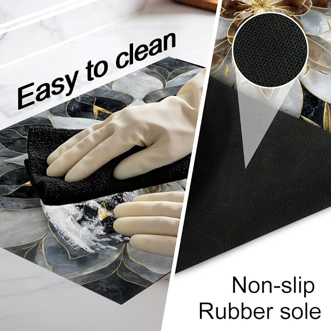 Floral Mandala Stove Top Cover 28.35x20.47 in Non Slip Mat | Heat Resistant Cooktop Protector Mat with Non-Slip Backing, Scratch Protection and Countertop Drying Mat.