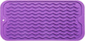 MicoYang Silicone Dish Drying Mat for Multiple Usage,Easy clean,Eco-friendly,Heat-resistant Silicone Mat for Kitchen Counter or Sink,Refrigerator or Drawer Liner Purple S 12 inches x 6 inches