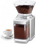 Cuisinart Coffee Grinder, Electric One-Touch Automatic Burr Coffee Grinder with 18-Position Grind Selector, Cup Size Selector for 4 – 18 Cups, White Stainless Steel