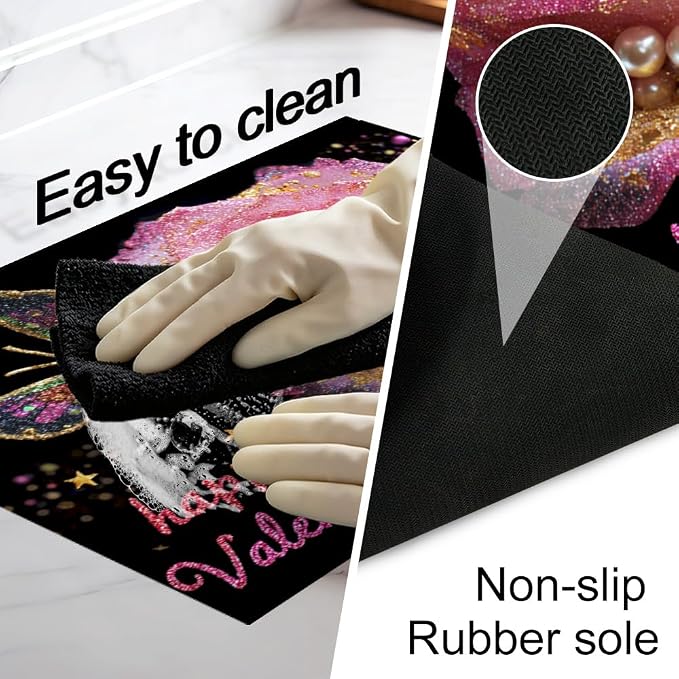 Valentine Rose Stove Top Cover 28.35x20.47 in Non Slip Mat | Heat Resistant Cooktop Protector Mat with Non-Slip Backing, Scratch Protection and Countertop Drying Mat.