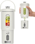 Portable Blender Shakes & Smoothies, Small Personal Blender, White | 17oz Detachable To-Go Cup, Carry Handle, USB-C Rechargeable, 6-Leaf Stainless Blades, Auto-Shutoff, BPA-Free, Hand Wash
