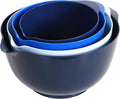 BoxedHome Classic Mixing Bowls Set of 4, BPA Free Plastic, Microwave Safe | 4.5, 3.5, 2.5 and 1.7 qt, Non-slip Base Large Non-toxic Nesting Bowl with Pour Spout, Dishwasher Safe, for Prep, Cooking
