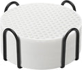 TWTLi Silicone Coasters Set of 8 with Holder — Non-Slip Drink Coasters for Coffee Table, Home Bar & Kitchen, Protects Wood & Marble Surfaces from Water Rings, Dishwasher Safe (White)