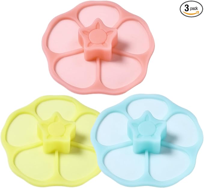 Extra-large Silicone Cup Lid (Set of 3), Multicolored Silicone Lids for Mugs, Cups, Flexible Mug Covers, Tea Pots, Hot Cup Lids for Coffee & Tea (Style G)
