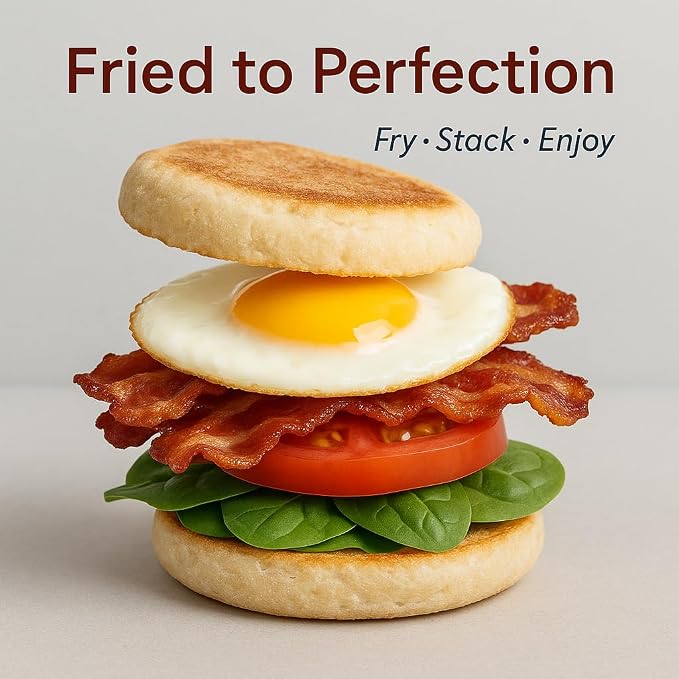 HIC Kitchen Non-Stick Fried and Poached Egg and Pancake Cooking Rings, Round Shaped, PFOA and BPA Free, Set of 4