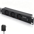 10 inch 1U Rack Mount Fan Panel with Switch, Metal Case | 5V Adapter Included, 3-Fan, Exhaust Cooling, Fits 10-inch Mini Server Rack