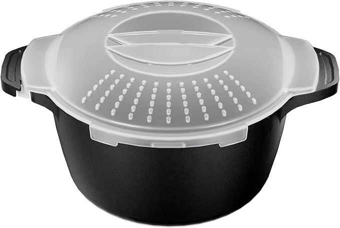 Small Microwave Cookware Steamer 1 Quart Vegetable Cooker for Cooking | Microwave Cooker with Food Container, Removable Filter and Lockab - BPA Free, Dishwasher Safe