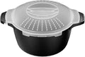 Small Microwave Cookware Steamer 1 Quart Vegetable Cooker for Cooking | Microwave Cooker with Food Container, Removable Filter and Lockab - BPA Free, Dishwasher Safe