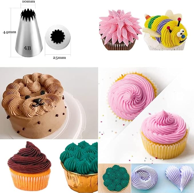 Cake Decorating Piping Tips Set, 1M 1A 2A 2D 4B Large Tips
