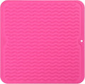 MicoYang Silicone Dish Drying Mat for Multiple Usage,Easy clean,Eco-friendly,Heat-resistant Silicone Mat for Kitchen Counter or Sink,Refrigerator or Drawer liner Rose M 12 inches x 12 inches