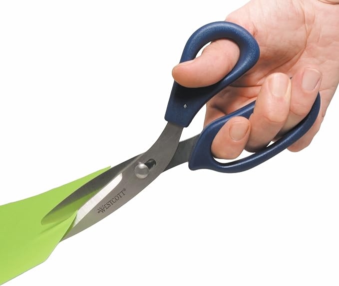 Westcott 8" Power Pivot Stainless Steel Hard Handle High-Leverage Crafting and Fabric Scissors