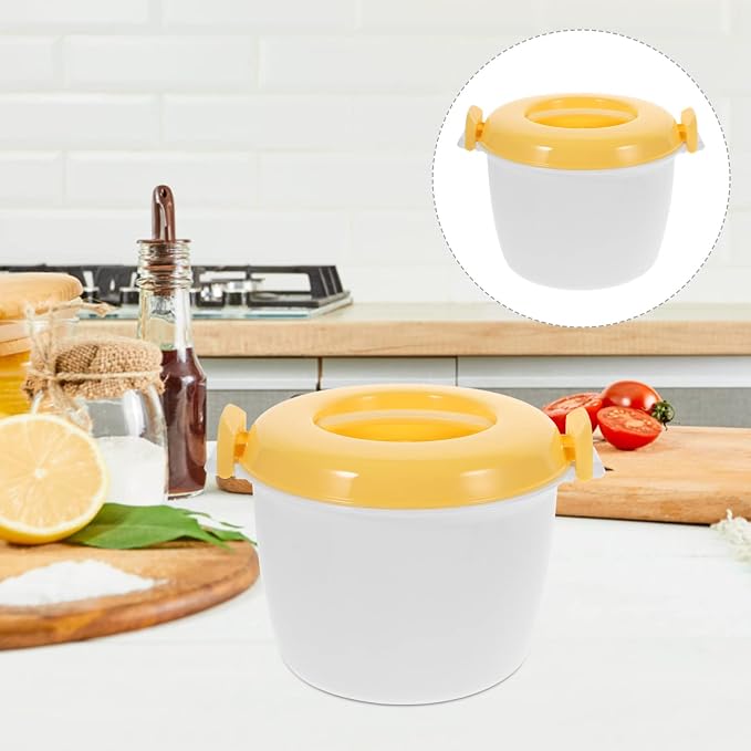SHERCHPRY Microwave Rice Cooker 4 Cup Microwave Rice Steamer Bowl for Vegetables Noodles and Pasta Food Grade 7.87 X 7.87 X 6.10 in