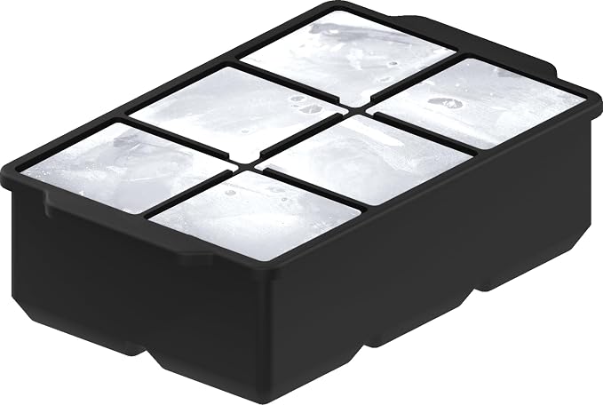 KitchFort® Large Silicone Ice Cube Tray (3-Pack) - 2" Big Ice Mold with Lid | Easy Release, Cocktail, Whiskey Ice Cubes Mold - Food Grade - Ice Cube Trays for Freezer - Stackable Silicone Ice Tray