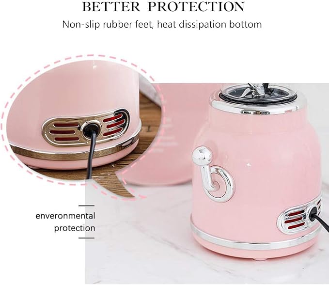 Smoothie Blender, Homeleader Portable Personal Blender with 6 Sharp Blades for Shakes and Smoothies, 21oz Travel Cup and Lids, Pink