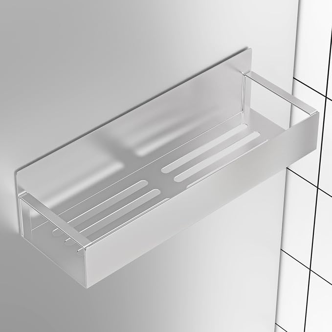 Metal Magnetic Spice Rack for Refrigerator Silver, 4 Pack | Magnetic Shelves Heavy Duty for Fridge in Kitchen, Seasoning Storage Organizer, For Oven Washer and Dryer, For Heavier Items