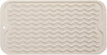 MicoYang Silicone Dish Drying Mat for Multiple Usage,Easy clean,Eco-friendly,Heat-resistant Silicone Mat for Kitchen Counter or Sink,Refrigerator or Drawer Liner Tapioca S 12 inches x 6 inches