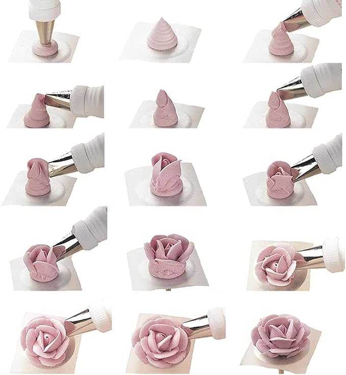 Ruffle Piping Tips Set, Rose Petal Flower Tips for Cake Decorating