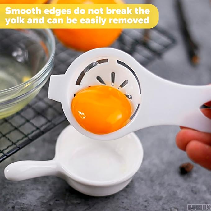 BURIUS Egg Yolk White Separator 3-Pack - Egg Divider Filter Tool - Kitchen Baking Gadget