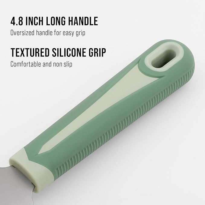 Julienne Peeler Vegetable Peeler with 4.8'' Long Silicone Handle | Non-slip grip & sharp blade; Y carrot shredder -strips for salads & meal prep; Potato peeler -ordinary peeling; 2 Pack; Green